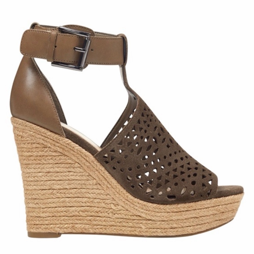 Marc Fisher Espadrille Stylish Brown Wedge Sandals - Picture 5 of 5